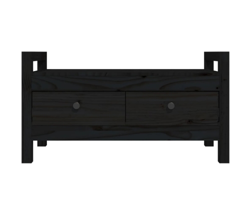 Banco de recibidor madera maciza de pino negro 80x40x43 cm