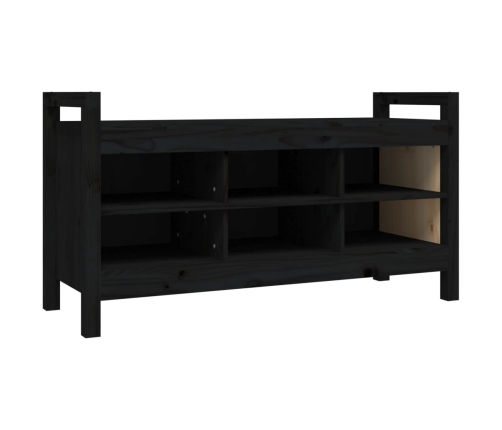 Banco de recibidor madera maciza de pino negro 110x40x60 cm