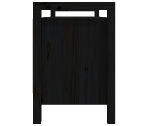 Banco de recibidor madera maciza de pino negro 110x40x60 cm