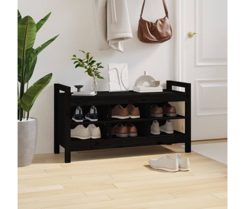 Banco de recibidor madera maciza de pino negro 110x40x60 cm