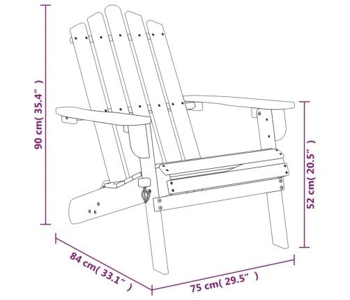 Sillas de jardín Adirondack 2 unidades madera maciza de acacia