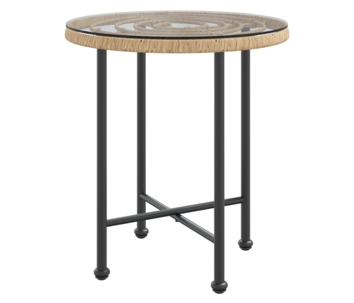 Mesa de comedor de vidrio templado y acero 50 cm