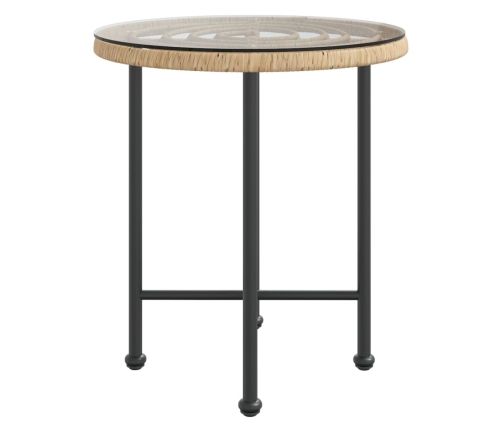 Mesa de comedor de vidrio templado y acero 50 cm