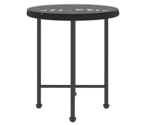 Mesa de comedor de vidrio templado y acero negro Ø50 cm