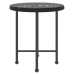 Mesa de comedor de vidrio templado y acero negro Ø50 cm