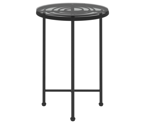 vidaXL Mesa de comedor de vidrio templado y acero negro 55 cm