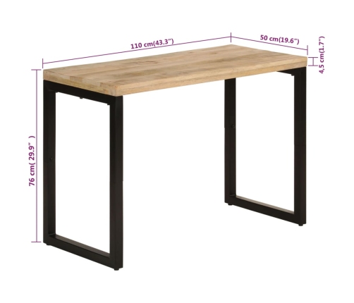 Mesa de comedor madera maciza de mango 110x50x76 cm