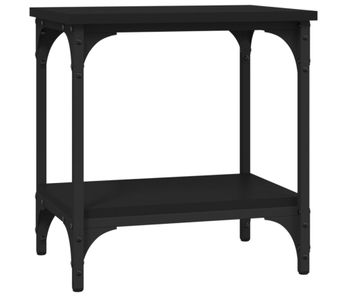 Mesa auxiliar de madera contrachapada negro 40x30x42 cm