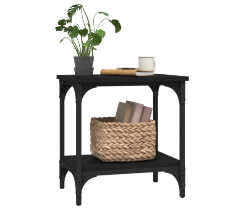 Mesa auxiliar de madera contrachapada negro 40x30x42 cm