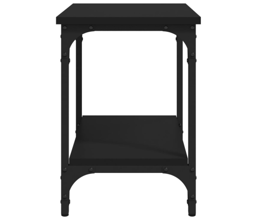 Mesa auxiliar de madera contrachapada negro 40x30x42 cm