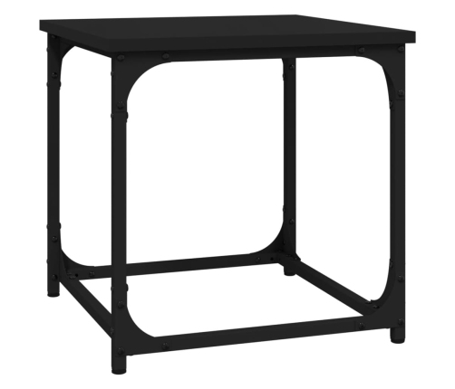 Mesa auxiliar de madera contrachapada negro 40x40x40 cm