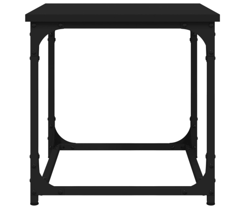 Mesa auxiliar de madera contrachapada negro 40x40x40 cm