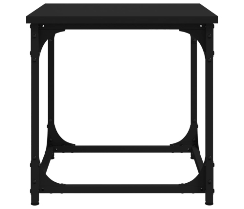 Mesa auxiliar de madera contrachapada negro 40x40x40 cm