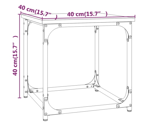 Mesa auxiliar de madera contrachapada negro 40x40x40 cm