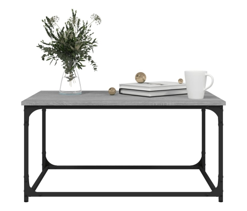 Mesa de centro madera y hierro gris Sonoma 80x50x40 cm