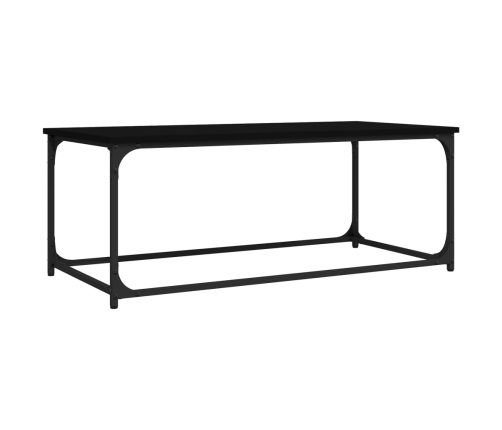 Mesa de centro madera contrachapada y hierro negro 102x50x40 cm