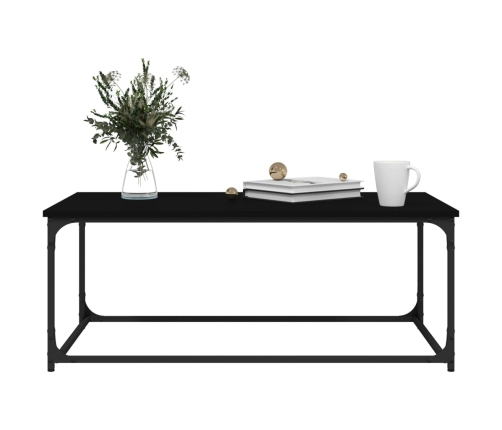 Mesa de centro madera contrachapada y hierro negro 102x50x40 cm