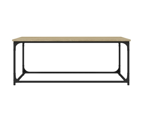 vidaXL Mesa de centro madera y hierro roble Sonoma 102x50x40 cm