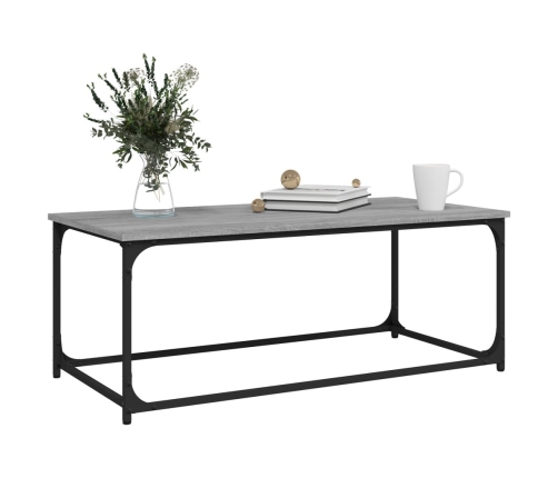 vidaXL Mesa de centro madera y hierro gris Sonoma 102x50x40 cm