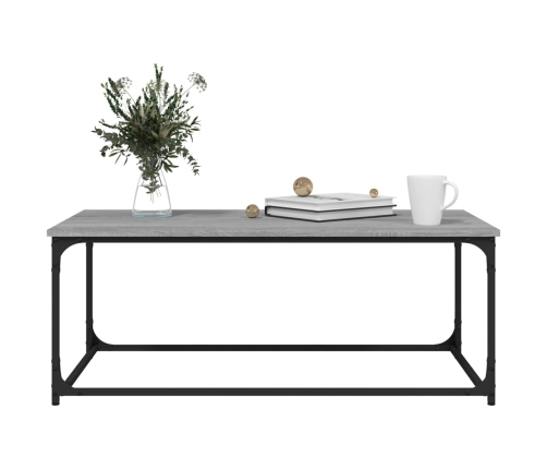 vidaXL Mesa de centro madera y hierro gris Sonoma 102x50x40 cm