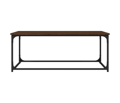 Mesa de centro madera y hierro roble marrón 102x50x40 cm