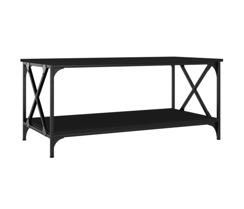 Mesa de centro madera contrachapada y hierro negro 100x50x45 cm