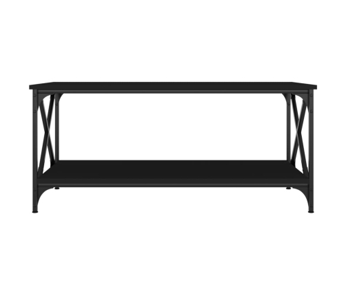 Mesa de centro madera contrachapada y hierro negro 100x50x45 cm