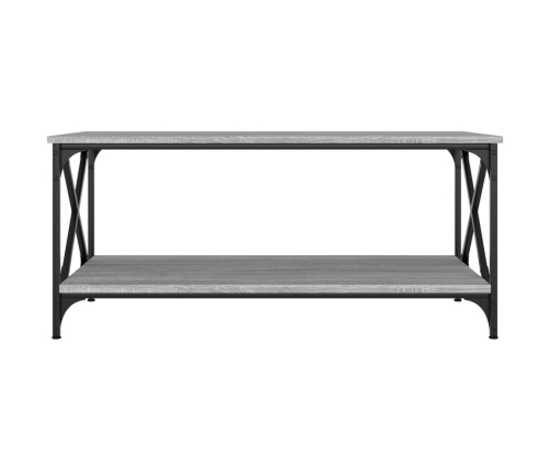 Mesa de centro madera y hierro gris Sonoma 100x50x45 cm