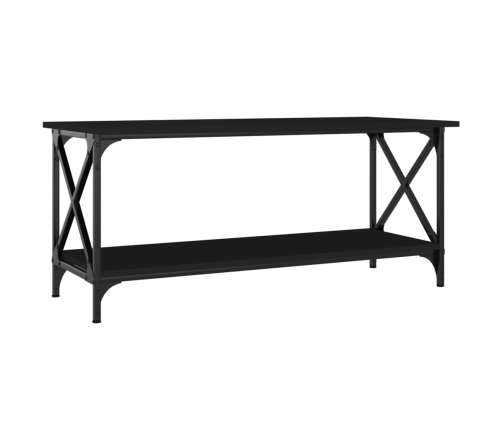 vidaXL Mesa de centro madera contrachapada y hierro negro 100x45x45 cm