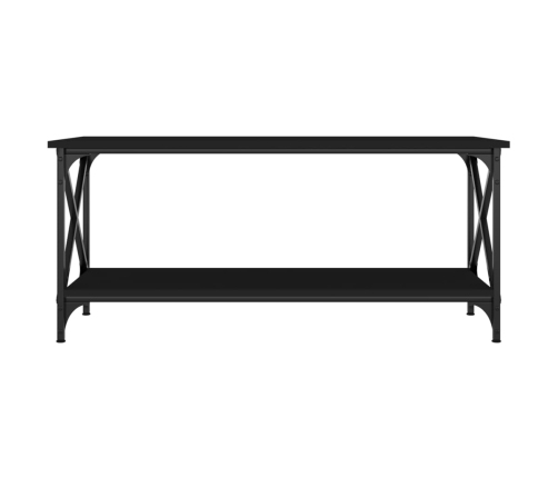 vidaXL Mesa de centro madera contrachapada y hierro negro 100x45x45 cm