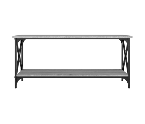 vidaXL Mesa de centro madera y hierro gris Sonoma 100x45x45 cm