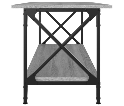 vidaXL Mesa de centro madera y hierro gris Sonoma 100x45x45 cm