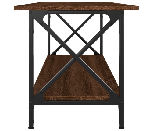 Mesa de centro madera y hierro roble marrón 100x45x45 cm