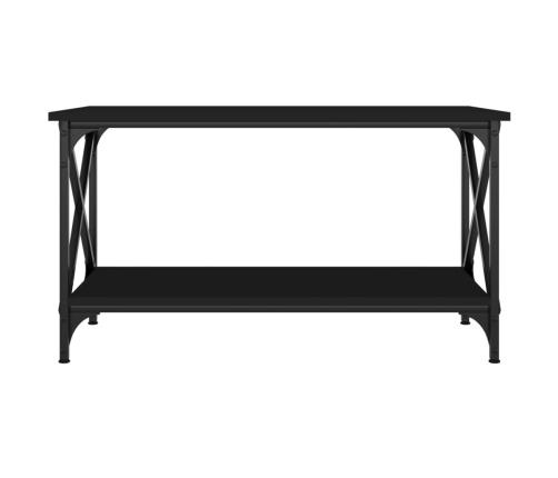 Mesa de centro madera contrachapada y hierro negro 80x45x45 cm