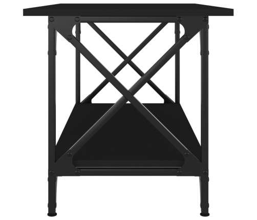 Mesa de centro madera contrachapada y hierro negro 80x45x45 cm