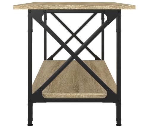 vidaXL Mesa de centro madera y hierro roble Sonoma 80x45x45 cm