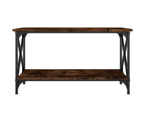 vidaXL Mesa de centro madera y hierro roble ahumado 80x45x45 cm