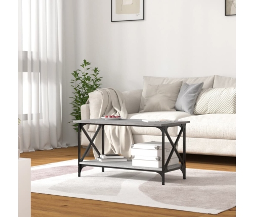 Mesa de centro madera y hierro gris Sonoma 80x45x45 cm