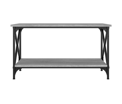 Mesa de centro madera y hierro gris Sonoma 80x45x45 cm