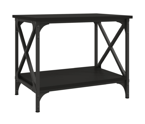 Mesa auxiliar de madera contrachapada negro 55x38x45 cm