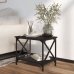 Mesa auxiliar de madera contrachapada negro 55x38x45 cm