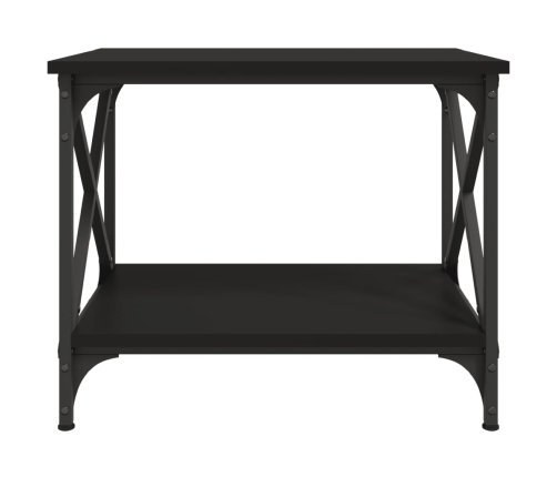 Mesa auxiliar de madera contrachapada negro 55x38x45 cm