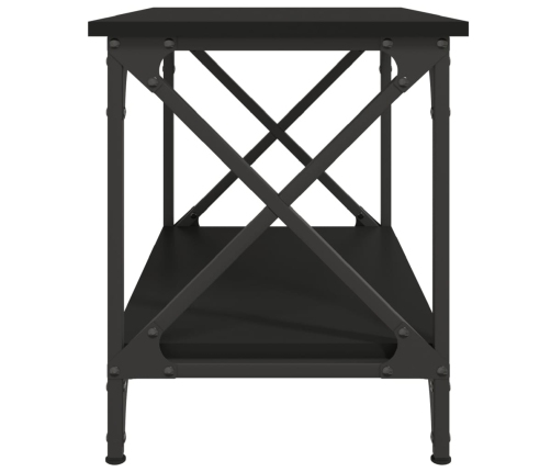 Mesa auxiliar de madera contrachapada negro 55x38x45 cm