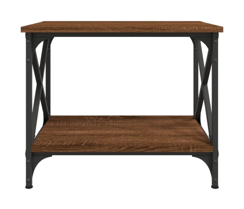 Mesa auxiliar madera contrachapada marrón roble 55x38x45 cm