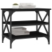 Mesa auxiliar de madera contrachapada negro 55x38x45 cm