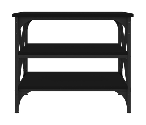 Mesa auxiliar de madera contrachapada negro 55x38x45 cm