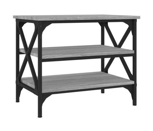 Mesa auxiliar madera contrachapada gris Sonoma 55x38x45 cm