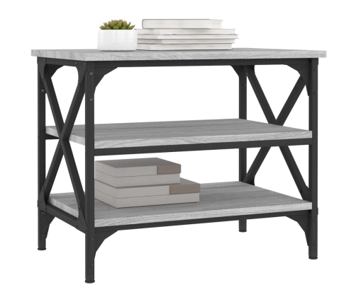 Mesa auxiliar madera contrachapada gris Sonoma 55x38x45 cm