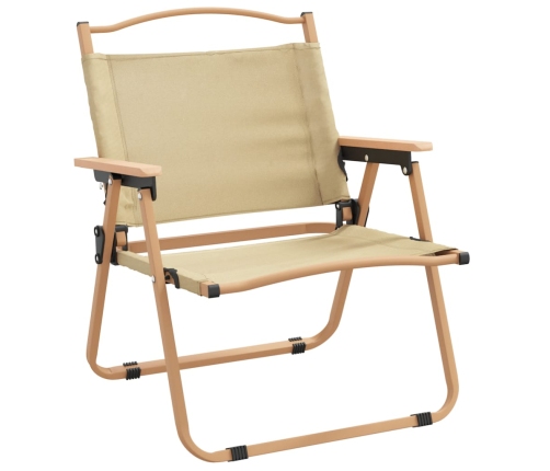 Sillas de camping 2 uds tela Oxford beige 54x43x59 cm