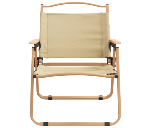 vidaXL Sillas de camping 2 uds tela Oxford beige 54x43x59 cm